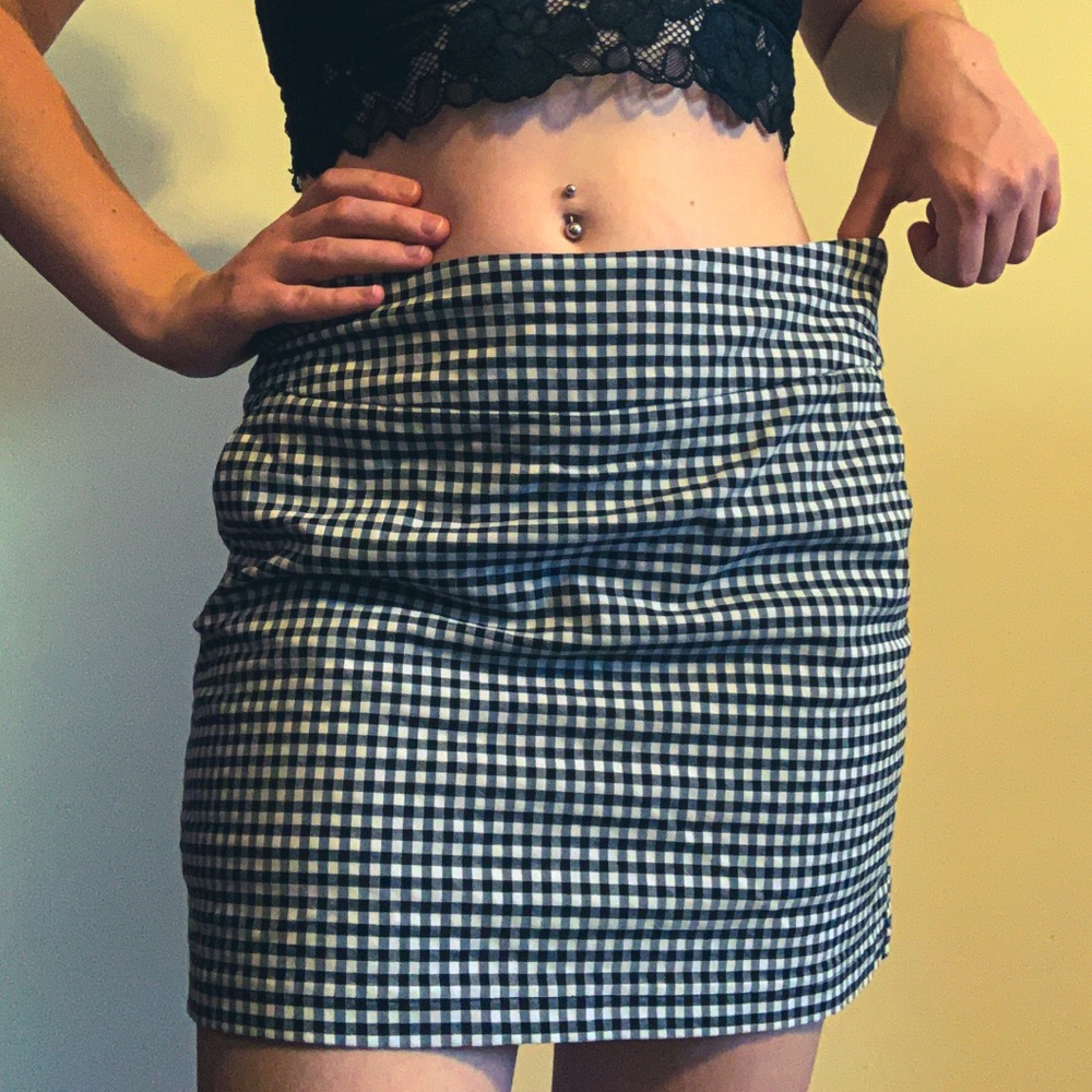 Black and White Gingham Skort